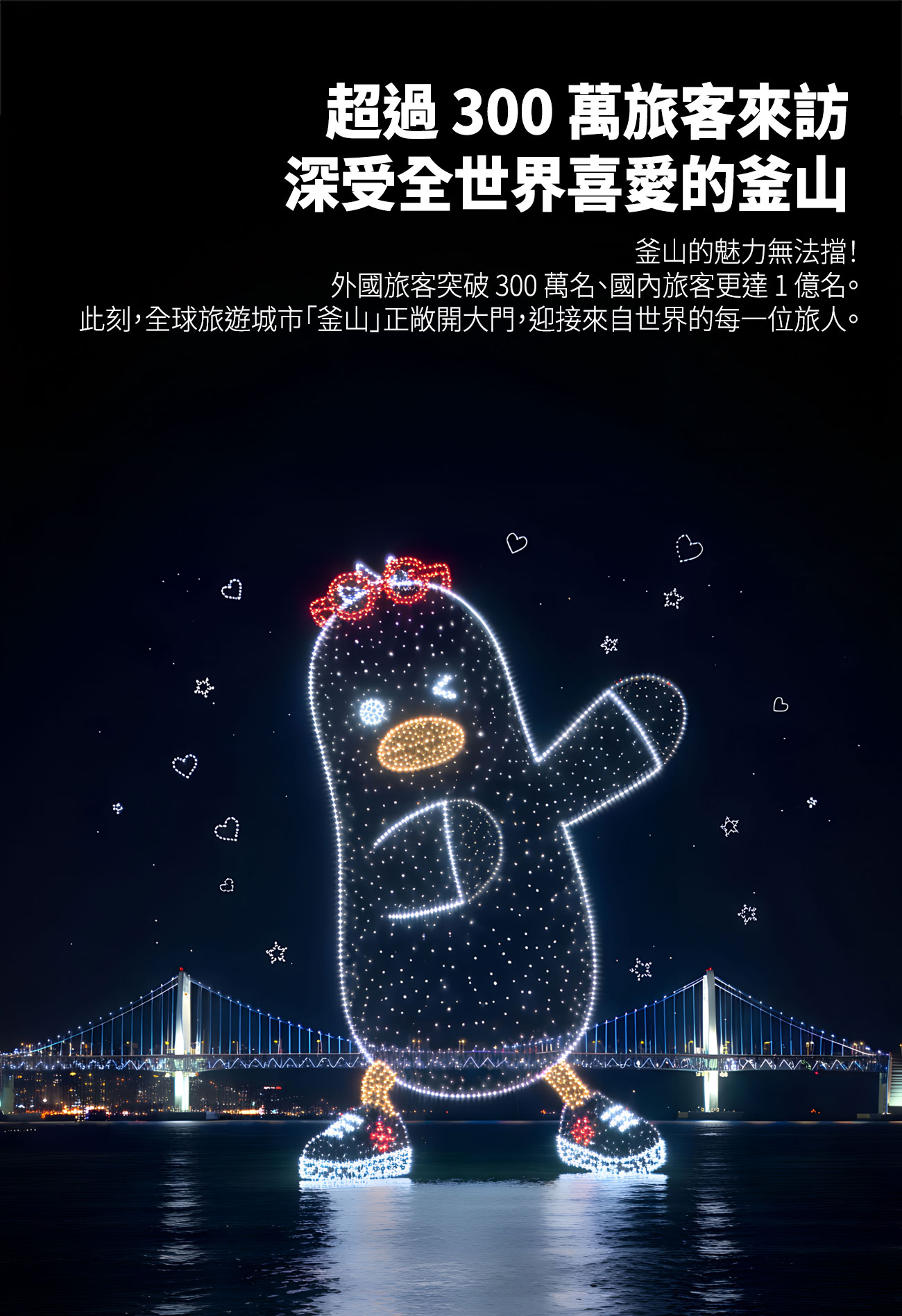 超過 300 萬旅客來訪 深受全世界喜愛的釜山