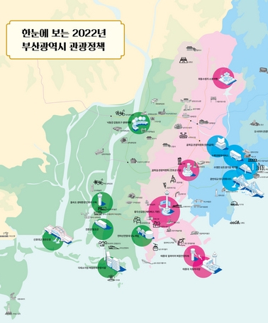 한눈에 보는 2022년 부산광역시 관광정책의 이미지