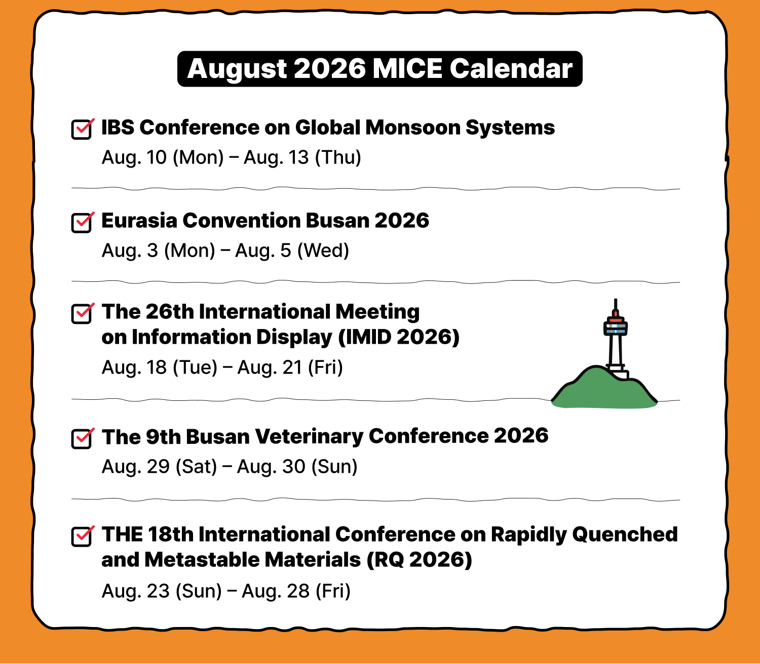 August 2026 MICE Calendar