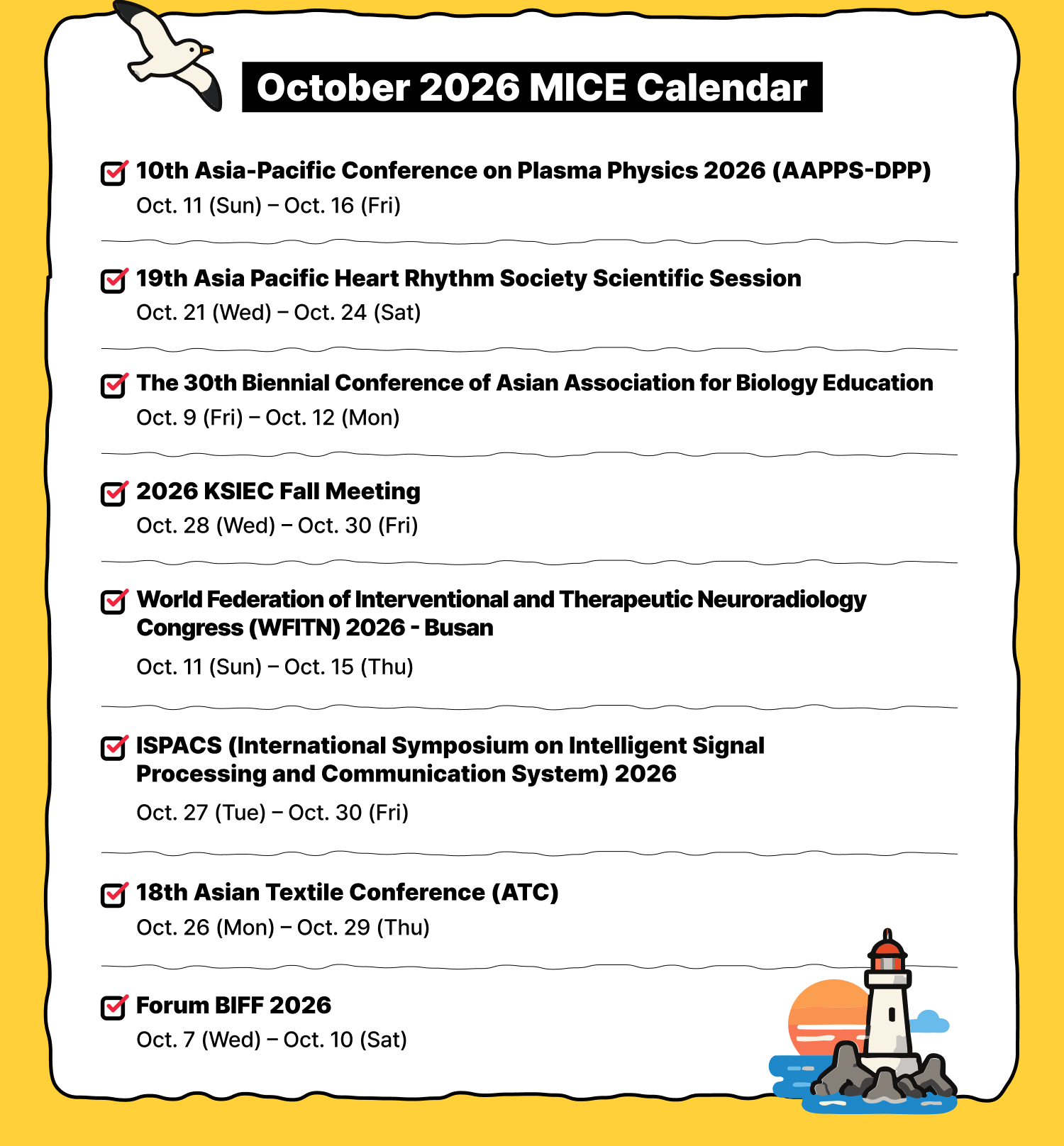 October 2026 MICE Calendar